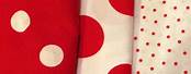 White Cotton Fabric with Red Polka Dots