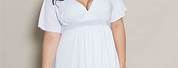 White Long Sleeve Maxi Dress for Women Plus Size