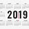 2019 Calendar Vector