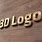 3D Logo Sign Mockup PSD