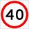 40 Speed Limit Sign