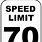 70 Mph Speed Limit Sign