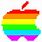 Apple Logo Pixel Rainbow