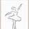 Ballerina Line Art