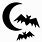 Bat and Moon Pumpkin Stencil