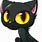 Black Cartoon Cat with Big Eyes