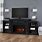 Black Entertainment Center with Fireplace