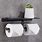 Black Toilet Roll Holder with Mobile Phone Stand