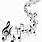 Black and White Music Note Art