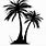 Black and White Palm Tree Design