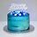 Blue Birthday Cake with Candles