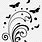 Butterfly Swirls Clip Art Black and White