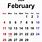 Calendar of February