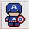 Captain America Pixel Art Grid