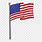 Cartoon American Flag On Pole