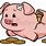 Cartoon Broken Piggy Bank