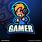 Cartoon Gamer Boy Logo