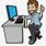 Cartoon Guy On Computer