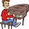 Cartoon Man Playing Piano