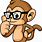 Cartoon Monkey with Glasses