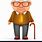 Cartoon Old Man with Glasses