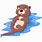 Cartoon Otter Swimming