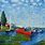 Claude Monet Boat Painting