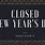 Closed New Year's Printable Sign