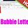Create Bubble Text
