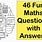Creative Questions Maths
