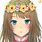 Cute Anime Girl with Flower Crown