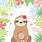 Cute Cartoon Sloth Wallpaper