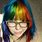 Cute Girl Rainbow Hair