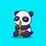 Cute Panda Eating Bamboo Drawing