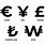 Different Types of Currency Symbols