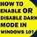 Disable Dark Mode