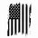 Distressed American Flag Black and White