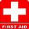 Emergency First Aid Sign Red Cross