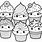 Emoji Cupcake Coloring Pages