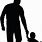 Father Holding Hand with Kids Silhouette