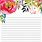 Floral Writing Paper Printable