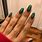 Gel Nails Green Glitter