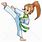 Girl Karate Kick Clip Art