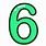 Green Number 6 Icon