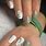 Green White Nails