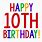 Happy 10th Birthday Sign