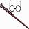 Harry Potter Glasses and Wand
