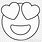 Heart Eye Emoji Coloring Page