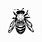 Honey Bee Art Black and White
