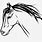 Horse Head Profile Clip Art